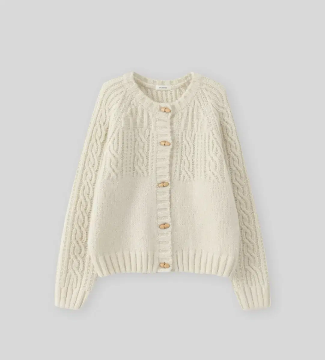 더미튼 Duffle cable cardigan (snow)